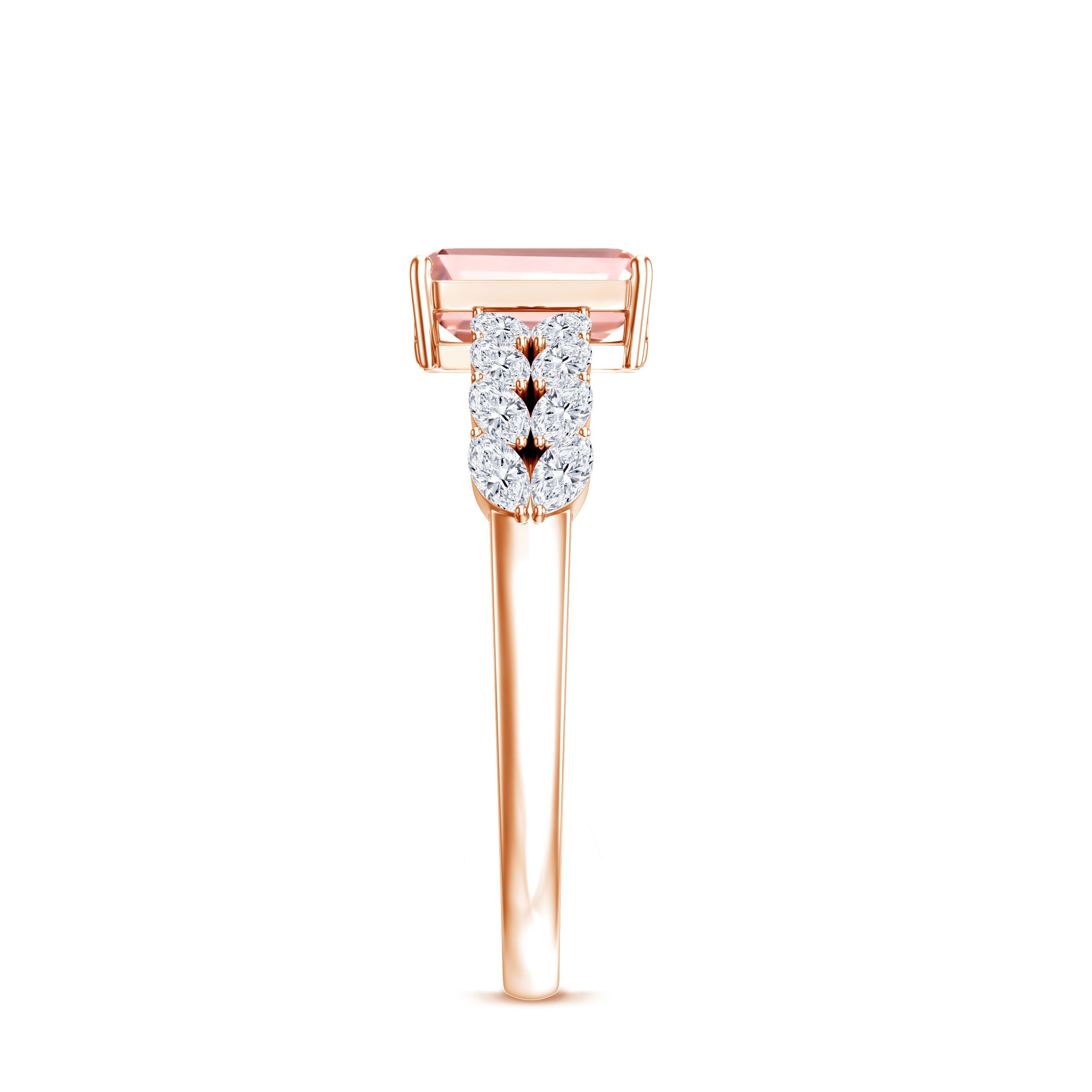 Rosec Jewels-2 Carat IGI Graded Lab Grown Pink White Diamond Engagement Ring with Split Shank