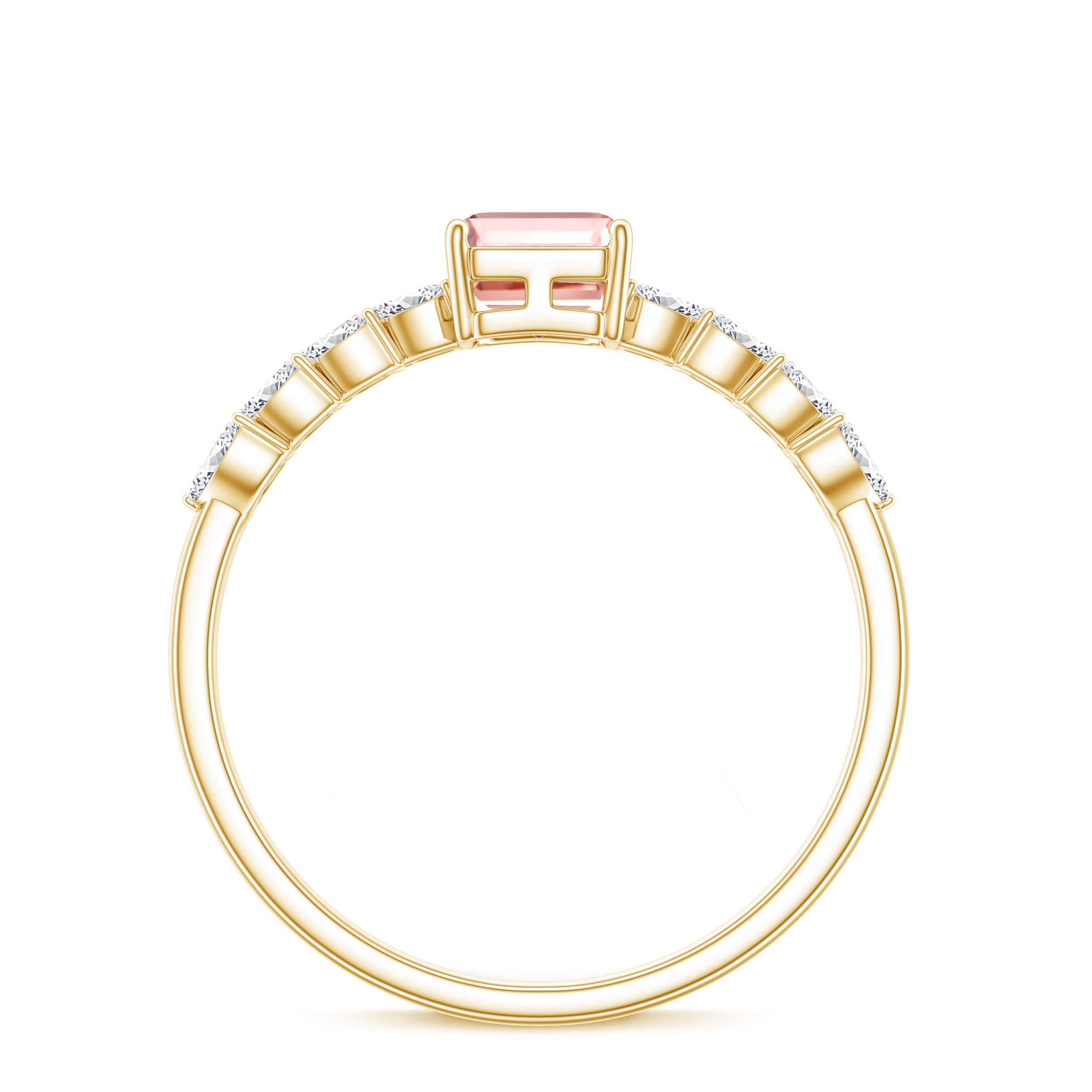 Rosec Jewels-2 Carat IGI Graded Lab Grown Pink White Diamond Engagement Ring with Split Shank