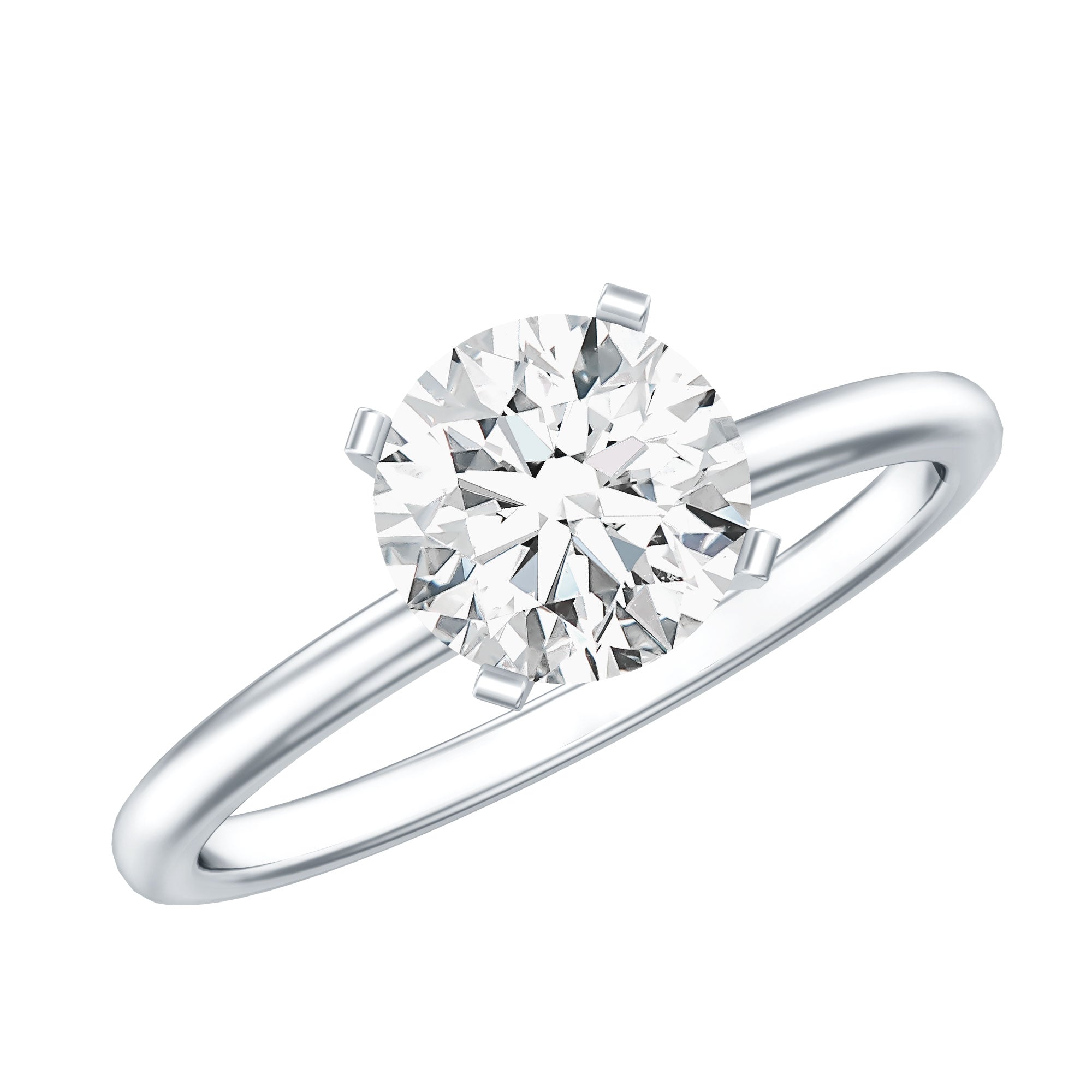Rosec Jewels-Peg Headset Solitaire Moissanite Ring for Women