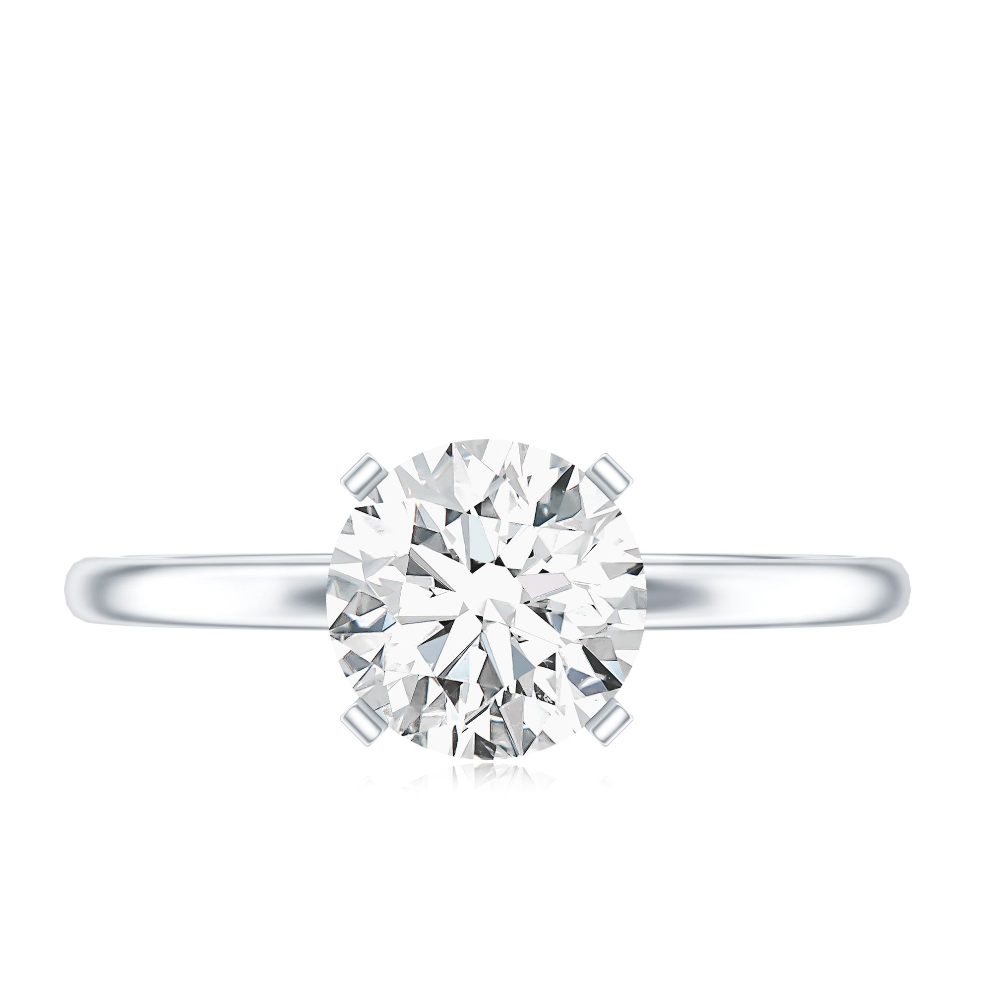 Rosec Jewels-Peg Headset Solitaire Moissanite Ring for Women