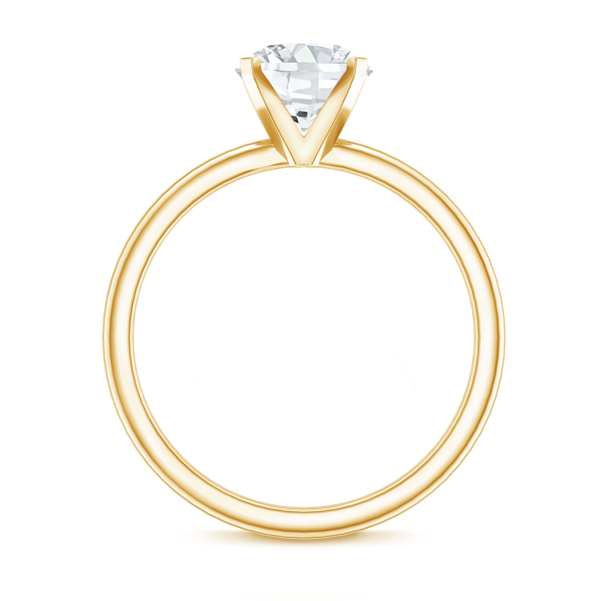 Rosec Jewels-Peg Headset Solitaire Moissanite Ring for Women