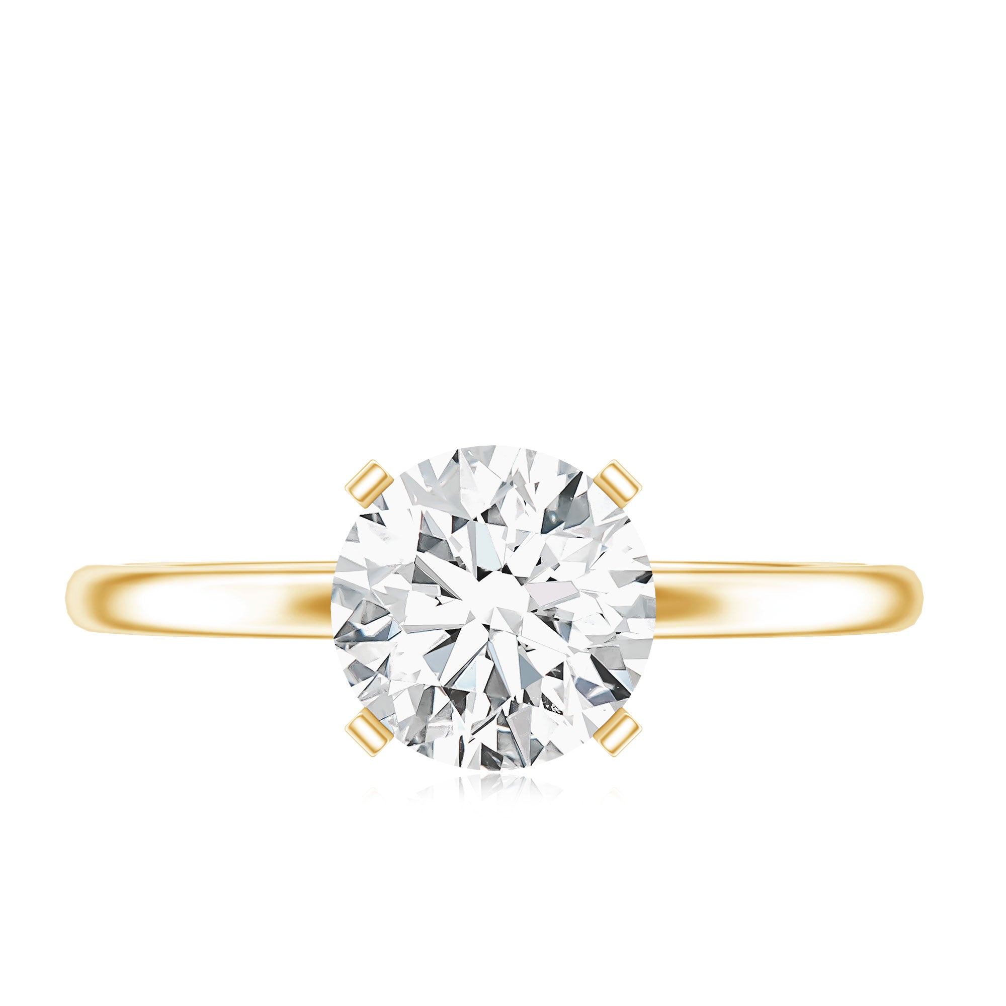 Rosec Jewels-Peg Headset Solitaire Moissanite Ring for Women