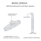Rosec Jewels-Round Cut Moissanite Engagement Ring with Eternity Band