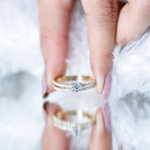 Rosec Jewels-Round Cut Moissanite Engagement Ring with Eternity Band