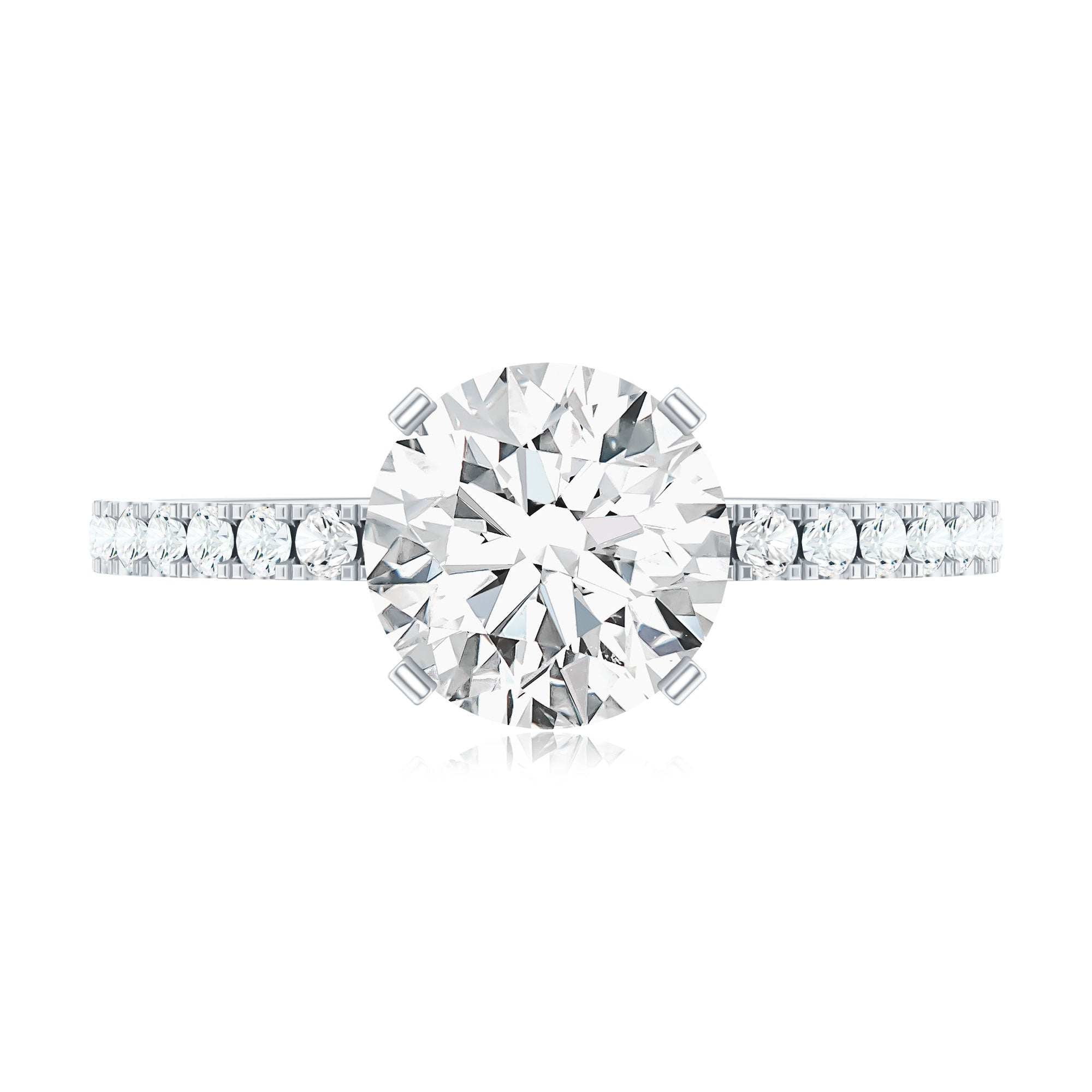 Certified 8 MM Moissanite Solitaire Engagement Ring D-VS1 - Rosec Jewels