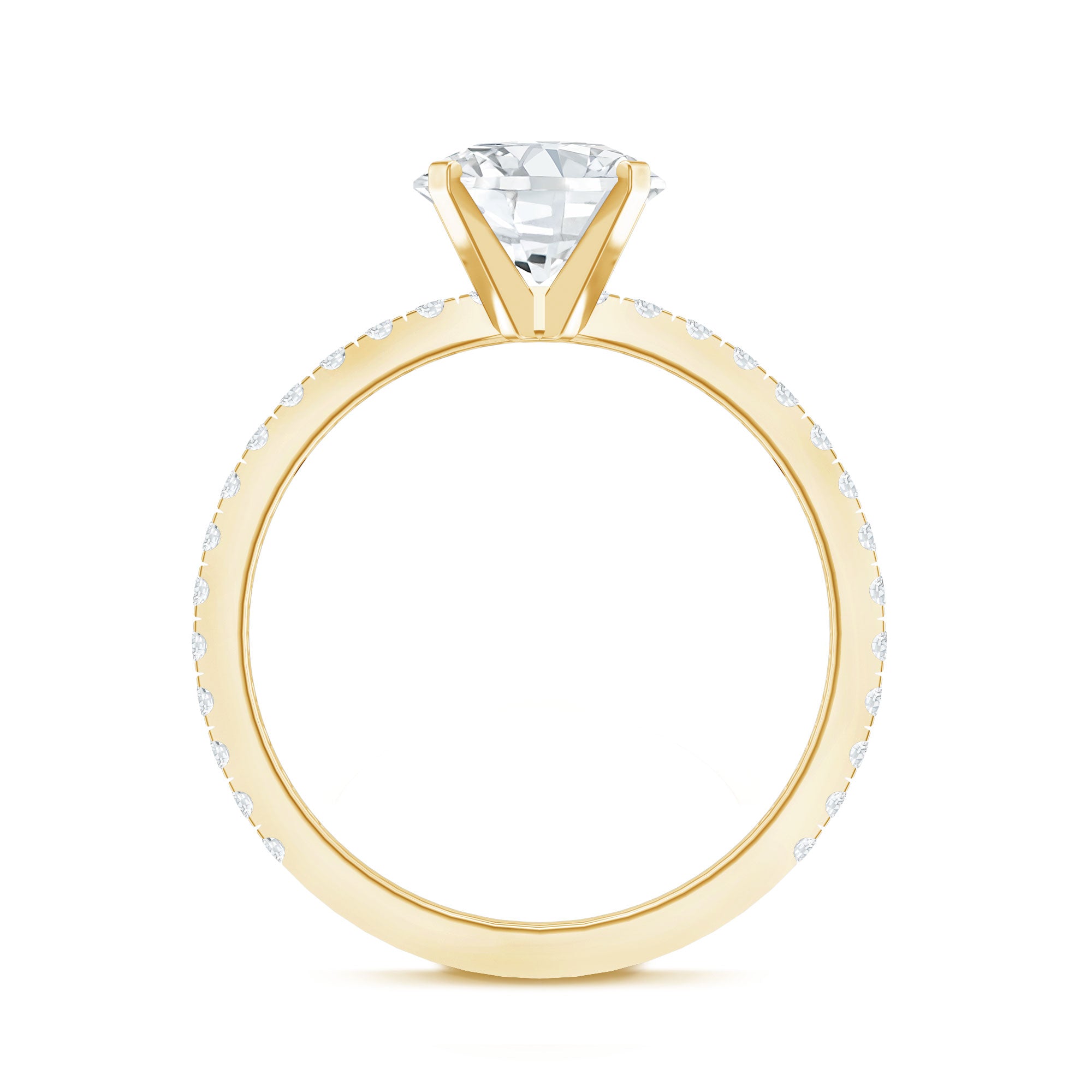 Certified 8 MM Moissanite Solitaire Engagement Ring D-VS1 - Rosec Jewels