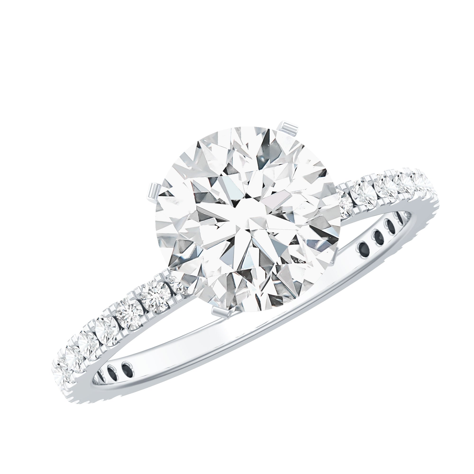 Certified 8 mm Moissanite Solitaire Engagement Ring in Silver