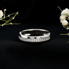 Certified Moissanite Classic Wedding Band Ring D-VS1 - Rosec Jewels