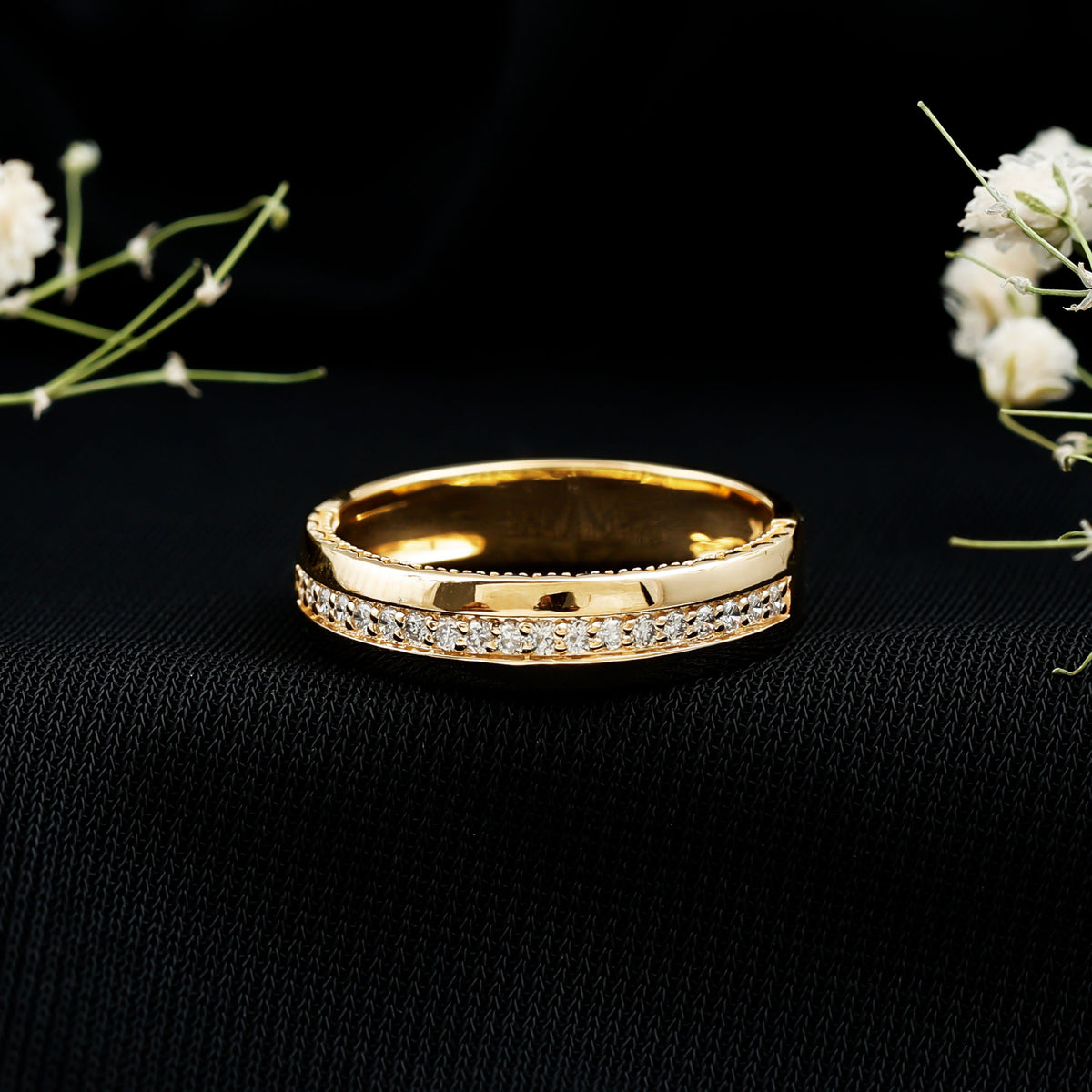 Certified Moissanite Classic Wedding Band Ring D-VS1 - Rosec Jewels