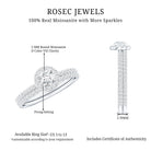 Certified Moissanite Halo Bridal Ring Set D-VS1 - Rosec Jewels
