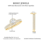 Certified Moissanite Halo Bridal Ring Set D-VS1 - Rosec Jewels