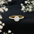 1.25 CT Moissanite Classic Halo Engagement Ring D-VS1 - Rosec Jewels