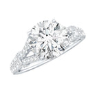 Rosec Jewels-Round Shape Moissanite Solitaire Engagement Ring in Split Shank