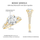 Rosec Jewels-Round Shape Moissanite Solitaire Engagement Ring in Split Shank