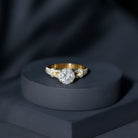 Rosec Jewels-Round Shape Moissanite Solitaire Engagement Ring in Split Shank