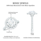 Certified Brilliant Cut Moissanite Halo Engagement Ring D-VS1 - Rosec Jewels
