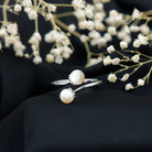 Rosec Jewels-Cultured Freshwater Pearl Bypass Engagement Ring