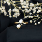Rosec Jewels-Cultured Freshwater Pearl Bypass Engagement Ring