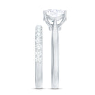 Cushion Cut Moissanite Solitaire Bridal Set with Certificate D-VS1 - Rosec Jewels