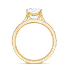 Cushion Cut Moissanite Solitaire Bridal Set with Certificate D-VS1 - Rosec Jewels