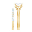 Cushion Cut Moissanite Solitaire Bridal Set with Certificate D-VS1 - Rosec Jewels