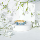 Oval Cut Aquamarine Eternity Wedding Band AAA - Rosec Jewels