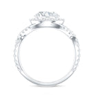 Round Moissanite Crossover Engagement Ring for Women D-VS1 - Rosec Jewels
