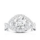 Round Moissanite Crossover Engagement Ring for Women D-VS1 - Rosec Jewels