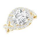 Round Moissanite Crossover Engagement Ring for Women D-VS1 - Rosec Jewels