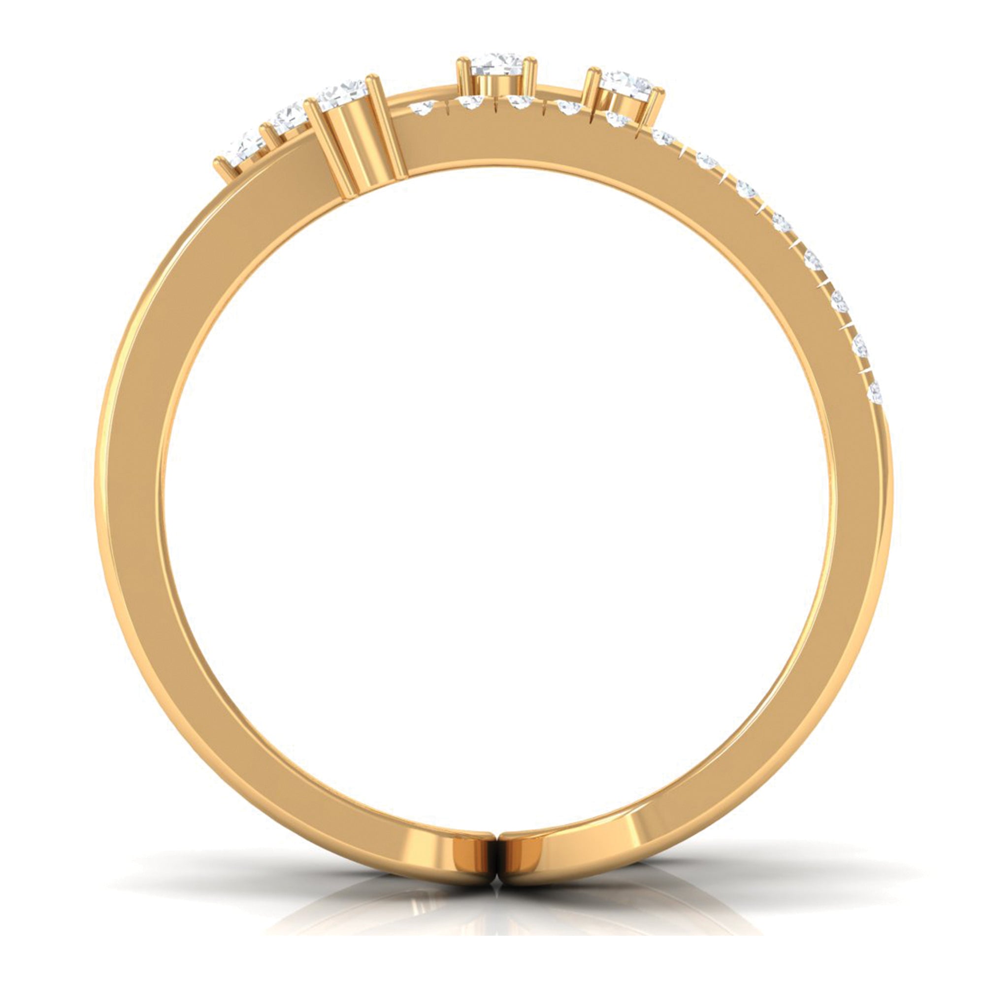 Certified Diamond Cocktail Wrap Ring Natural - ( HI-SI ) - Rosec Jewels