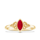 Rosec Jewels-Natural Marquise Ruby Promise Ring with Celtic Knot