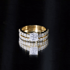 Princess Cut Moissanite Engagement Ring with Wedding Band D-VS1 - Rosec Jewels