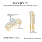 Princess Cut Moissanite Engagement Ring with Wedding Band D-VS1 - Rosec Jewels