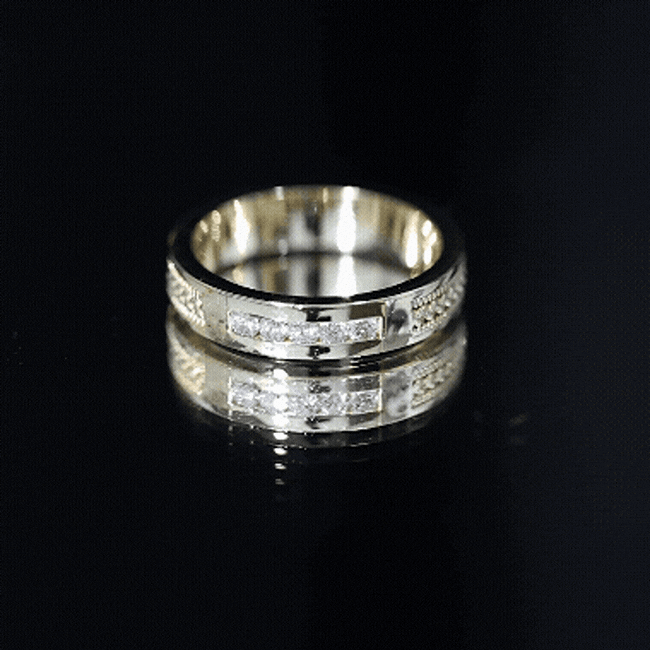 Lab Grown Diamond Mens Wedding Band Ring Lab - ( EF-VS ) - Rosec Jewels