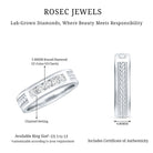 Lab Grown Diamond Mens Wedding Band Ring Lab - ( EF-VS ) - Rosec Jewels