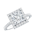 3 CT Princess Cut Moissanite Halo Engagement Ring D-VS1 - Rosec Jewels