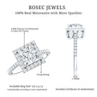 3 CT Princess Cut Moissanite Halo Engagement Ring D-VS1 - Rosec Jewels