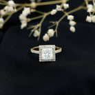 3 CT Princess Cut Moissanite Halo Engagement Ring D-VS1 - Rosec Jewels