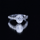 Bezel Set Moissanite Oval Engagement Ring with Side Stones D-VS1 - Rosec Jewels