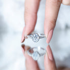 Bezel Set Moissanite Oval Engagement Ring with Side Stones D-VS1 - Rosec Jewels