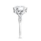 Rosec Jewels-Solitaire Moissanite Celtic Engagement Ring in Bezel Setting