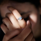 Rosec Jewels-Oval Moissanite Engagement Ring with Celtic Band
