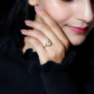 Rosec Jewels-Oval Moissanite Engagement Ring with Celtic Band