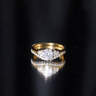 Rosec Jewels-0.9 Carat Round Cut Moissanite Wedding Ring Set For Bride