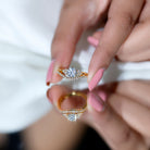 Rosec Jewels-0.9 Carat Round Cut Moissanite Wedding Ring Set For Bride