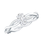 Oval Cut Moissanite Braided Engagement Ring D-VS1 - Rosec Jewels