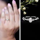 Oval Cut Moissanite Braided Engagement Ring D-VS1 - Rosec Jewels