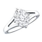 Oval Cut Moissanite Solitaire Engagement Ring in Split Shank D-VS1 - Rosec Jewels