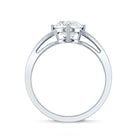 Oval Cut Moissanite Solitaire Engagement Ring in Split Shank D-VS1 - Rosec Jewels