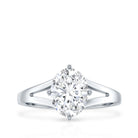 Oval Cut Moissanite Solitaire Engagement Ring in Split Shank D-VS1 - Rosec Jewels